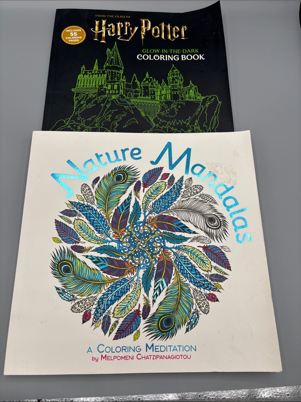 Nature Mandalas/Harry Potter Glow In The Dark Coloring Books- Bundle